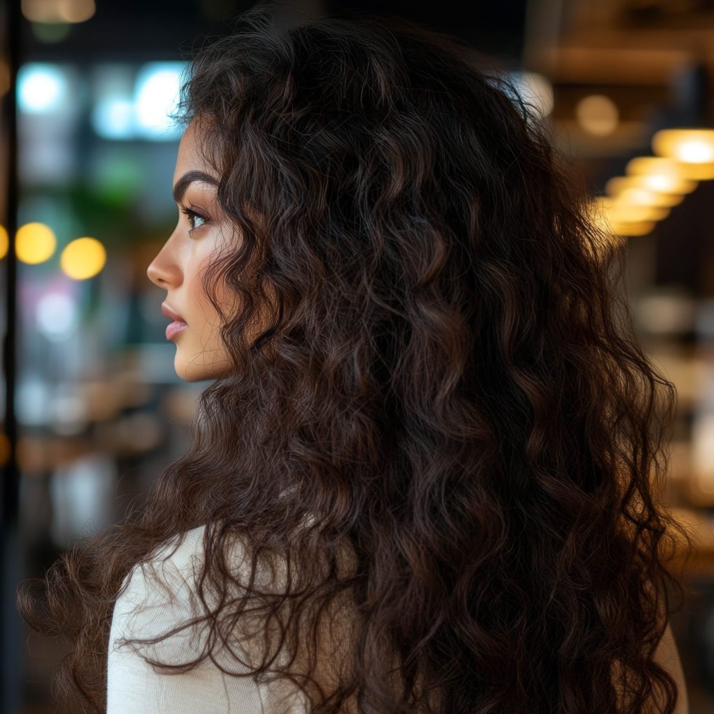 Crimped Hair Look