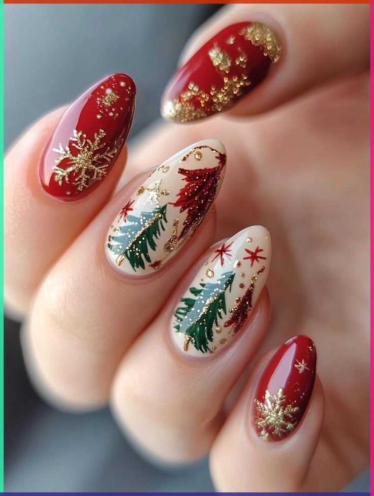 Christmas lights nail art