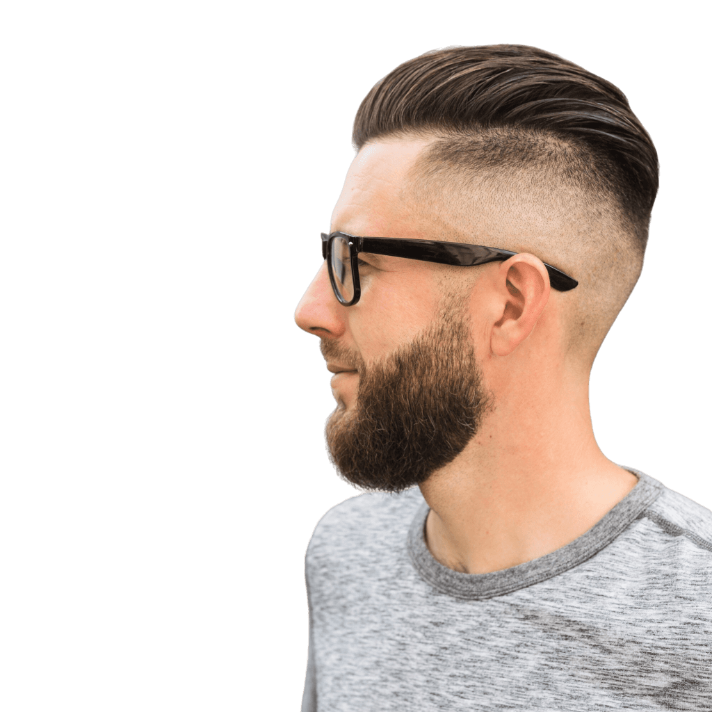 a man with low fade buzz cut