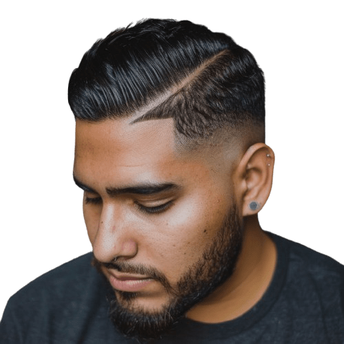 A man with low fade haircut with textured top