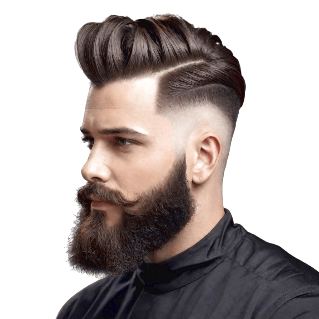 A man with low taper beard line up