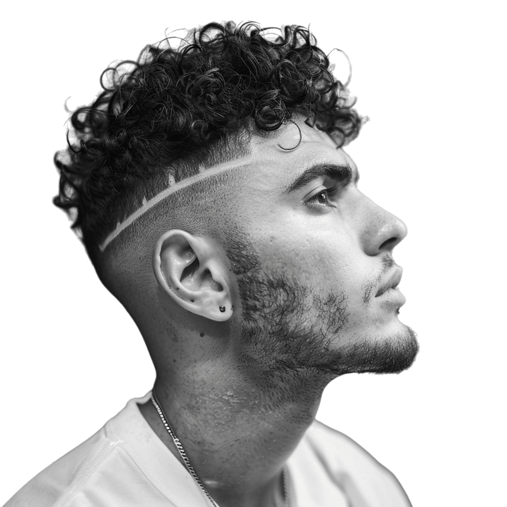 curly taper fade haircut men