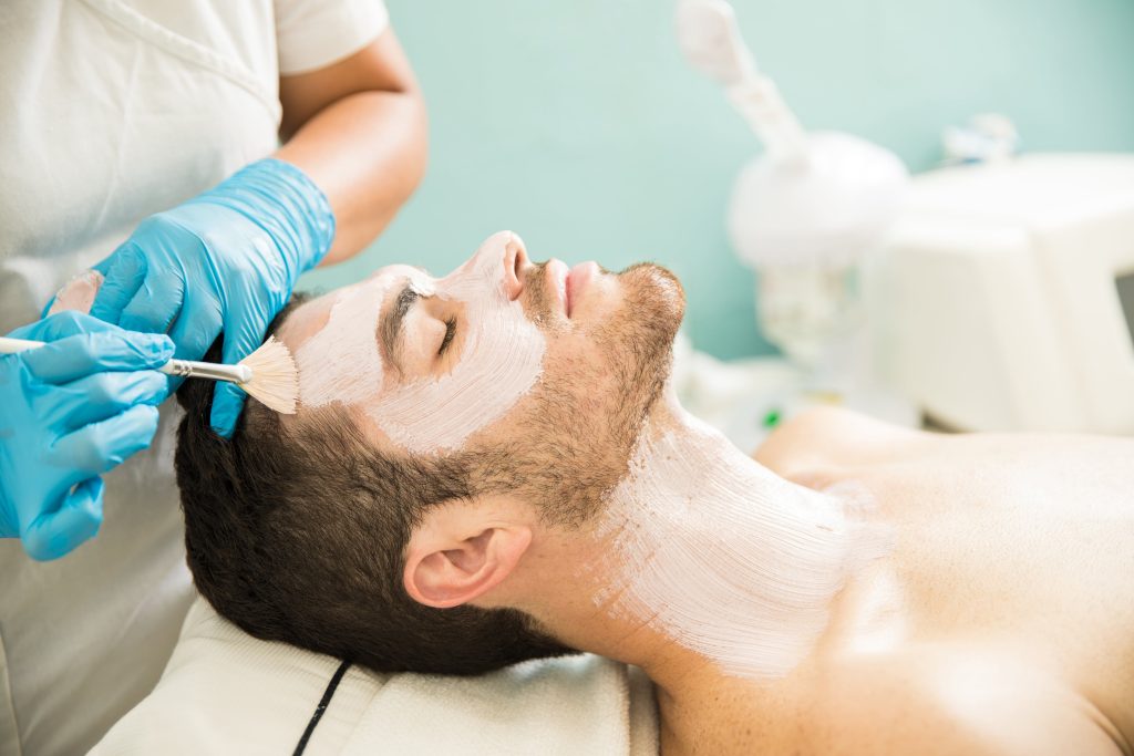 young man getting kobido facial