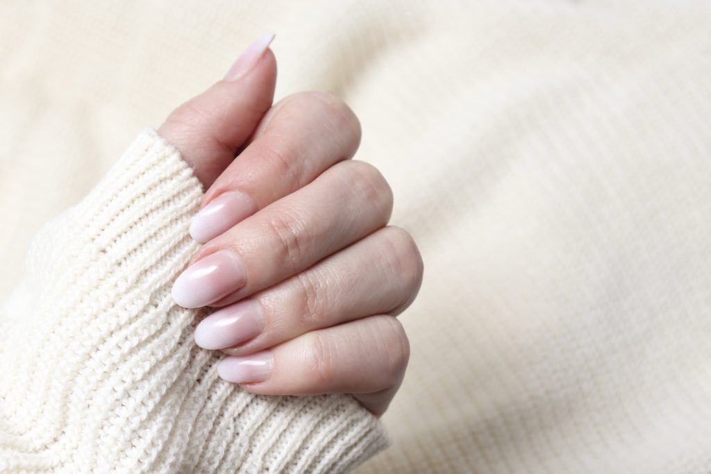 classic baby pink to white ombre
