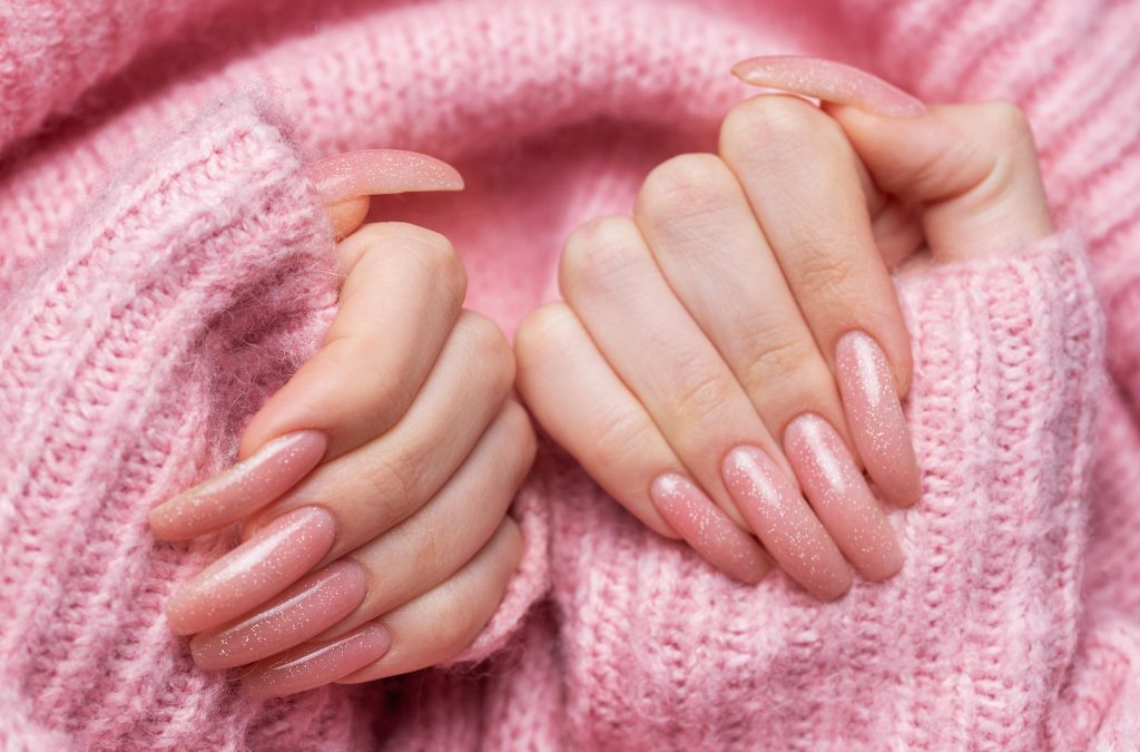 Glitter Pink Ombre nails