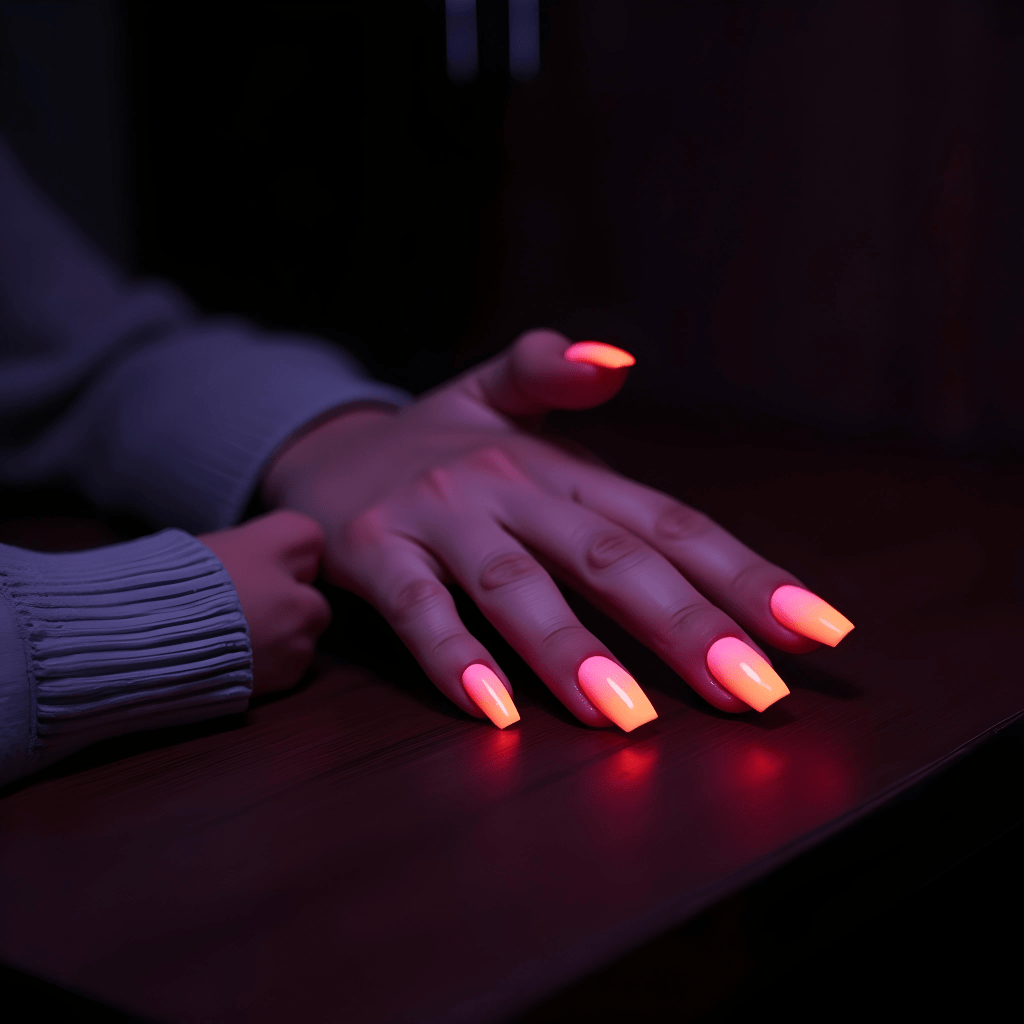Neon Pink Ombre Nail